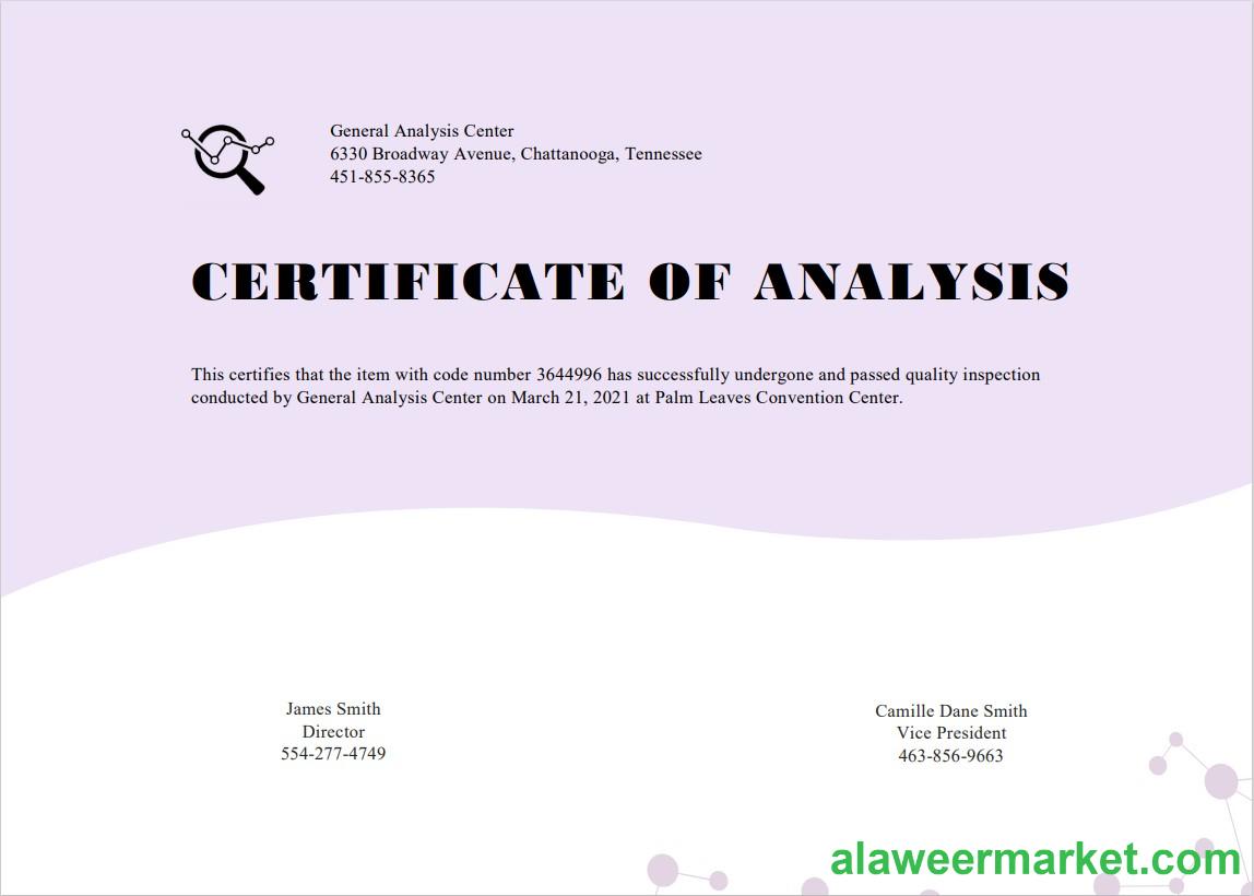 USA General Analysis cert